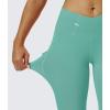 imageMAGCOMSEN Womens V Leggings with 3 Pockets Tummy Control Yoga Pants Hight Waisted Gym Workout Leggings for Spring AutumnGray Green