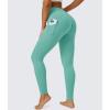 imageMAGCOMSEN Womens V Leggings with 3 Pockets Tummy Control Yoga Pants Hight Waisted Gym Workout Leggings for Spring AutumnGray Green
