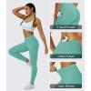 imageMAGCOMSEN Womens V Leggings with 3 Pockets Tummy Control Yoga Pants Hight Waisted Gym Workout Leggings for Spring AutumnGray Green