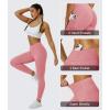 imageMAGCOMSEN Womens V Leggings with 3 Pockets Tummy Control Yoga Pants Hight Waisted Gym Workout Leggings for Spring AutumnGray Pink