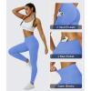 imageMAGCOMSEN Womens V Leggings with 3 Pockets Tummy Control Yoga Pants Hight Waisted Gym Workout Leggings for Spring AutumnLight Blue