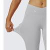 imageMAGCOMSEN Womens V Leggings with 3 Pockets Tummy Control Yoga Pants Hight Waisted Gym Workout Leggings for Spring AutumnLight Gray