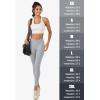 imageMAGCOMSEN Womens V Leggings with 3 Pockets Tummy Control Yoga Pants Hight Waisted Gym Workout Leggings for Spring AutumnLight Gray
