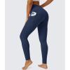 imageMAGCOMSEN Womens V Leggings with 3 Pockets Tummy Control Yoga Pants Hight Waisted Gym Workout Leggings for Spring AutumnNavy