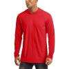 imageMAGCOMSEN Mens Hooded UPF 50 Sun Protection T Shirts Long Sleeve Athletic Fishing Shirts Rash GuardsTomato Red