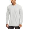 imageMAGCOMSEN Mens Hooded UPF 50 Sun Protection T Shirts Long Sleeve Athletic Fishing Shirts Rash GuardsWhite