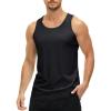 imageMAGCOMSEN Mens UPF 50 Tank Top Quick Dry Summer Workout Muscle Sleeveless Shirts for Swim Beach BodybuildingBlack
