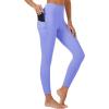 imageMAGCOMSEN Womens High Waisted Workout Leggings with Pockets Tummy Control 78 Yoga Pants Stretch Gym Athletic LeggingsDark Purple Blue