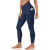 imageMAGCOMSEN Womens V Leggings with 3 Pockets Tummy Control Yoga Pants Hight Waisted Gym Workout Leggings for Spring AutumnNavy