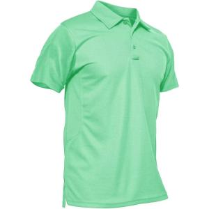 imageMAGCOMSEN Mens Polo Shirt Quick Dry Performance Short Sleeve Tactical Shirts Pique Jersey Golf ShirtMint Greenshort