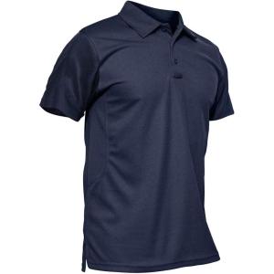 imageMAGCOMSEN Mens Polo Shirt Quick Dry Performance Short Sleeve Tactical Shirts Pique Jersey Golf ShirtNavy