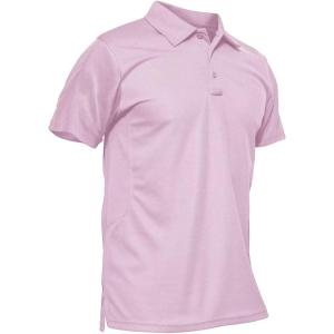 imageMAGCOMSEN Mens Polo Shirt Quick Dry Performance Short Sleeve Tactical Shirts Pique Jersey Golf ShirtPinkish Purpleshort