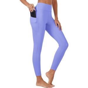 imageMAGCOMSEN Womens High Waisted Workout Leggings with Pockets Tummy Control 78 Yoga Pants Stretch Gym Athletic LeggingsDark Purple Blue