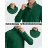 imageMAGCOMSEN Mens Long Sleeve Sun Shirts UPF 50 Tees 14 Zip Up Fishing Running Rash Guard TShirts Outdoor ShirtDark Green