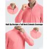imageMAGCOMSEN Mens Long Sleeve Sun Shirts UPF 50 Tees 14 Zip Up Fishing Running Rash Guard TShirts Outdoor ShirtGrey Pink