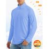 imageMAGCOMSEN Mens Long Sleeve Sun Shirts UPF 50 Tees 14 Zip Up Fishing Running Rash Guard TShirts Outdoor ShirtLight Blue