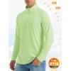 imageMAGCOMSEN Mens Long Sleeve Sun Shirts UPF 50 Tees 14 Zip Up Fishing Running Rash Guard TShirts Outdoor ShirtLight Green