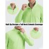imageMAGCOMSEN Mens Long Sleeve Sun Shirts UPF 50 Tees 14 Zip Up Fishing Running Rash Guard TShirts Outdoor ShirtLight Green