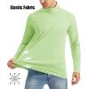 imageMAGCOMSEN Mens Long Sleeve Sun Shirts UPF 50 Tees 14 Zip Up Fishing Running Rash Guard TShirts Outdoor ShirtLight Green
