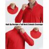 imageMAGCOMSEN Mens Long Sleeve Sun Shirts UPF 50 Tees 14 Zip Up Fishing Running Rash Guard TShirts Outdoor ShirtTomato Red