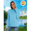imageMAGCOMSEN Womens Hoodie Shirts UPF 50 UV Protection Long Sleeve Sun Shirt Fishing Hiking Athletic Shirts with Thumb HoleAqua Blue