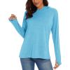 imageMAGCOMSEN Womens Hoodie Shirts UPF 50 UV Protection Long Sleeve Sun Shirt Fishing Hiking Athletic Shirts with Thumb HoleAqua Blue