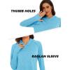 imageMAGCOMSEN Womens Hoodie Shirts UPF 50 UV Protection Long Sleeve Sun Shirt Fishing Hiking Athletic Shirts with Thumb HoleAqua Blue