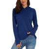 imageMAGCOMSEN Womens Hoodie Shirts UPF 50 UV Protection Long Sleeve Sun Shirt Fishing Hiking Athletic Shirts with Thumb HoleDark Blue