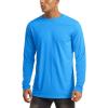 imageMAGCOMSEN Mens Long Sleeve Shirts UPF 50 UV Sun Protection Athletic Shirts for Hiking Running Workout Rash GuardAzure