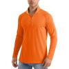 imageMAGCOMSEN Mens Long Sleeve Sun Shirts UPF 50 Tees 14 Zip Up Fishing Running Rash Guard TShirts Outdoor ShirtOrange