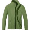 imageMAGCOMSEN Womens Fleece Jacket Zip Up Coat Lightweight Soft Warm Long Sleeve Jackets with Pockets for WinterArmy Green
