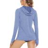 imageMAGCOMSEN Womens Hoodie Shirts UPF 50 UV Protection Long Sleeve Sun Shirt Fishing Hiking Athletic Shirts with Thumb HoleLight Blue