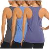 imageMAGCOMSEN Womens Racerback Tank Tops UPF 50 Workout Shirts Quick Dry Sun Protection Sleeveless Tops for Gym YogaDark GreyLight BlueViolet