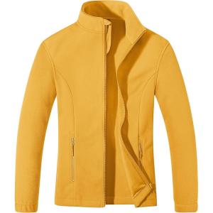 imageMAGCOMSEN Womens Fleece Jacket Zip Up Coat Lightweight Soft Warm Long Sleeve Jackets with Pockets for WinterGinger