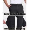 imageMAGCOMSEN Mens Golf Pants Stretch Dress Pants Quick Dry Water Resistant Lightweight Flat Front Work Pants Moisture WickingBlack