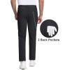 imageMAGCOMSEN Mens Golf Pants Stretch Dress Pants Quick Dry Water Resistant Lightweight Flat Front Work Pants Moisture WickingBlack