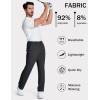 imageMAGCOMSEN Mens Golf Pants Stretch Dress Pants Quick Dry Water Resistant Lightweight Flat Front Work Pants Moisture WickingBlack