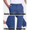 imageMAGCOMSEN Mens Golf Pants Stretch Dress Pants Quick Dry Water Resistant Lightweight Flat Front Work Pants Moisture WickingBlue Grey
