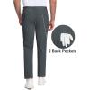 imageMAGCOMSEN Mens Golf Pants Stretch Dress Pants Quick Dry Water Resistant Lightweight Flat Front Work Pants Moisture WickingDark Grey