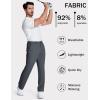 imageMAGCOMSEN Mens Golf Pants Stretch Dress Pants Quick Dry Water Resistant Lightweight Flat Front Work Pants Moisture WickingDark Grey