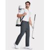 imageMAGCOMSEN Mens Golf Pants Stretch Dress Pants Quick Dry Water Resistant Lightweight Flat Front Work Pants Moisture WickingDark Grey