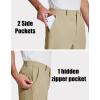 imageMAGCOMSEN Mens Golf Pants Stretch Dress Pants Quick Dry Water Resistant Lightweight Flat Front Work Pants Moisture WickingKhaki