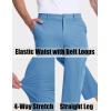 imageMAGCOMSEN Mens Golf Pants Stretch Dress Pants Quick Dry Water Resistant Lightweight Flat Front Work Pants Moisture WickingLight Blue