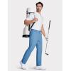 imageMAGCOMSEN Mens Golf Pants Stretch Dress Pants Quick Dry Water Resistant Lightweight Flat Front Work Pants Moisture WickingLight Blue