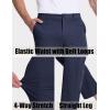 imageMAGCOMSEN Mens Golf Pants Stretch Dress Pants Quick Dry Water Resistant Lightweight Flat Front Work Pants Moisture WickingNavy