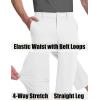imageMAGCOMSEN Mens Golf Pants Stretch Dress Pants Quick Dry Water Resistant Lightweight Flat Front Work Pants Moisture WickingWhite