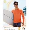 imageMAGCOMSEN Mens Long Sleeve Shirt Quick Dry UPF 50 Sun Protection Lightweight TShirt Athletic Workout Fishing TeeOrange