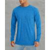 imageMAGCOMSEN Mens Long Sleeve Shirt Quick Dry UPF 50 Sun Protection Lightweight TShirt Athletic Workout Fishing TeeSea Blue