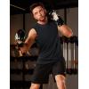 imageMAGCOMSEN Mens UPF 50 Tank Tops Quick Dry Workout Gym Sleeveless Muscle Shirts Summer Beach Swim ShirtBlack