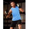 imageMAGCOMSEN Mens UPF 50 Tank Tops Quick Dry Workout Gym Sleeveless Muscle Shirts Summer Beach Swim ShirtBlue